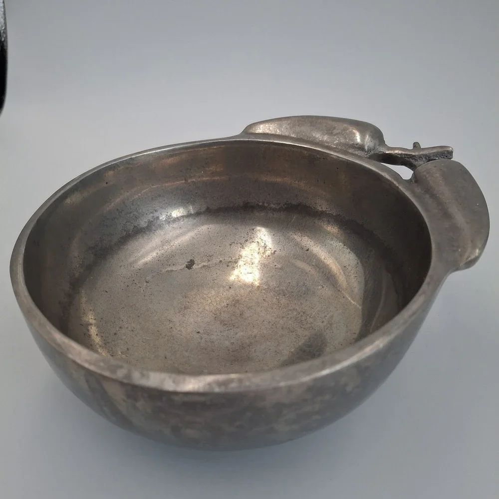 Vintage Mexican Pewter Chili Pepper Handle Bowl Poma-Uar Mexico Silver‎ Tone 6